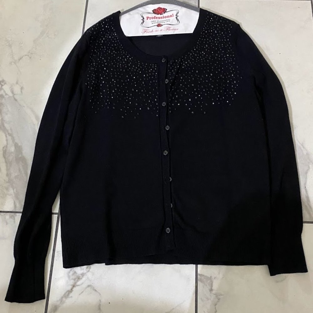George XL cardigan with rhinestone detailing on top portion